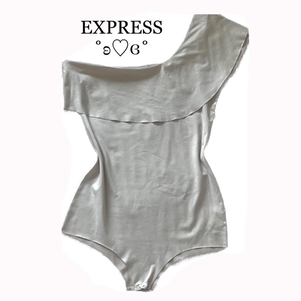 ZARA One Shoulder Grey Bodysuit 🩶